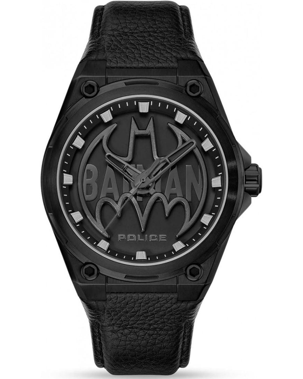 Police Black Batman Batwing Watch And Accessories Gift Set for men