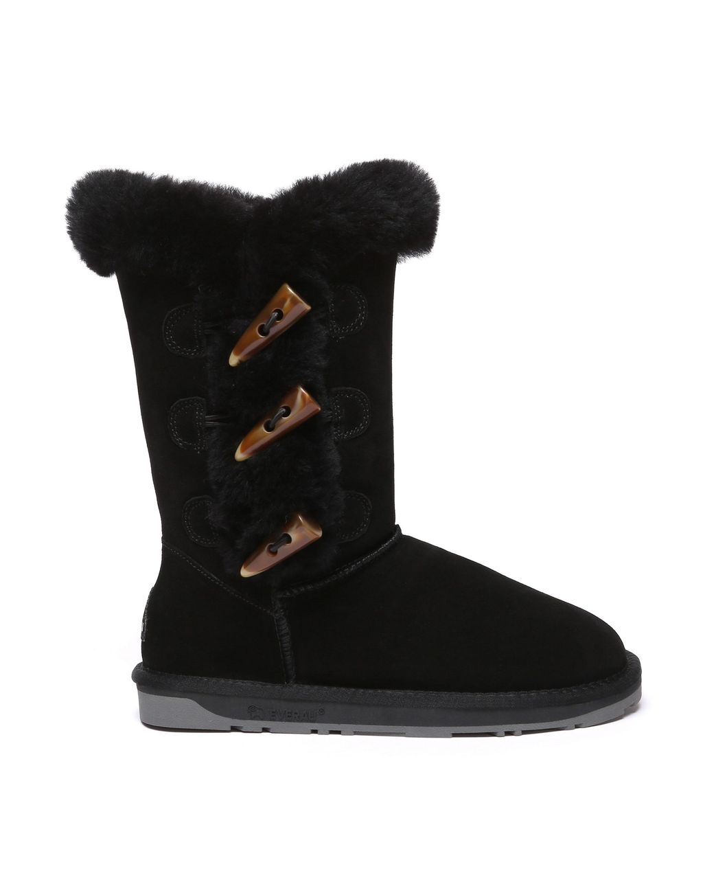 EverAu Australia Black Ever Au Ashy Horn Toggle Buttons Tall Boots