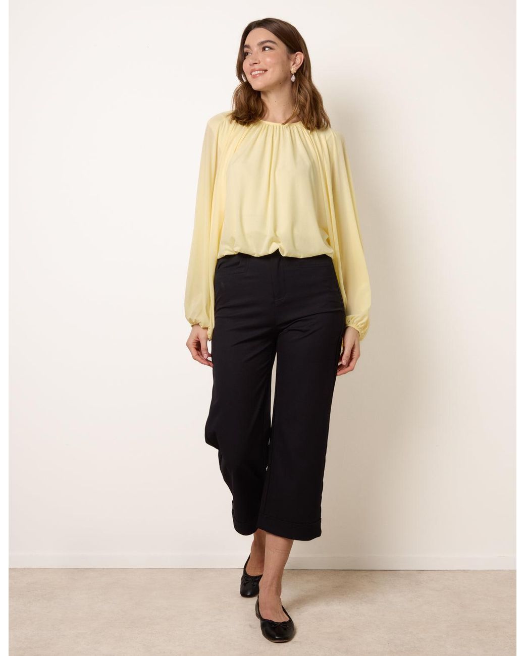 Blue Vanilla Natural Batwing Puffball Blouse