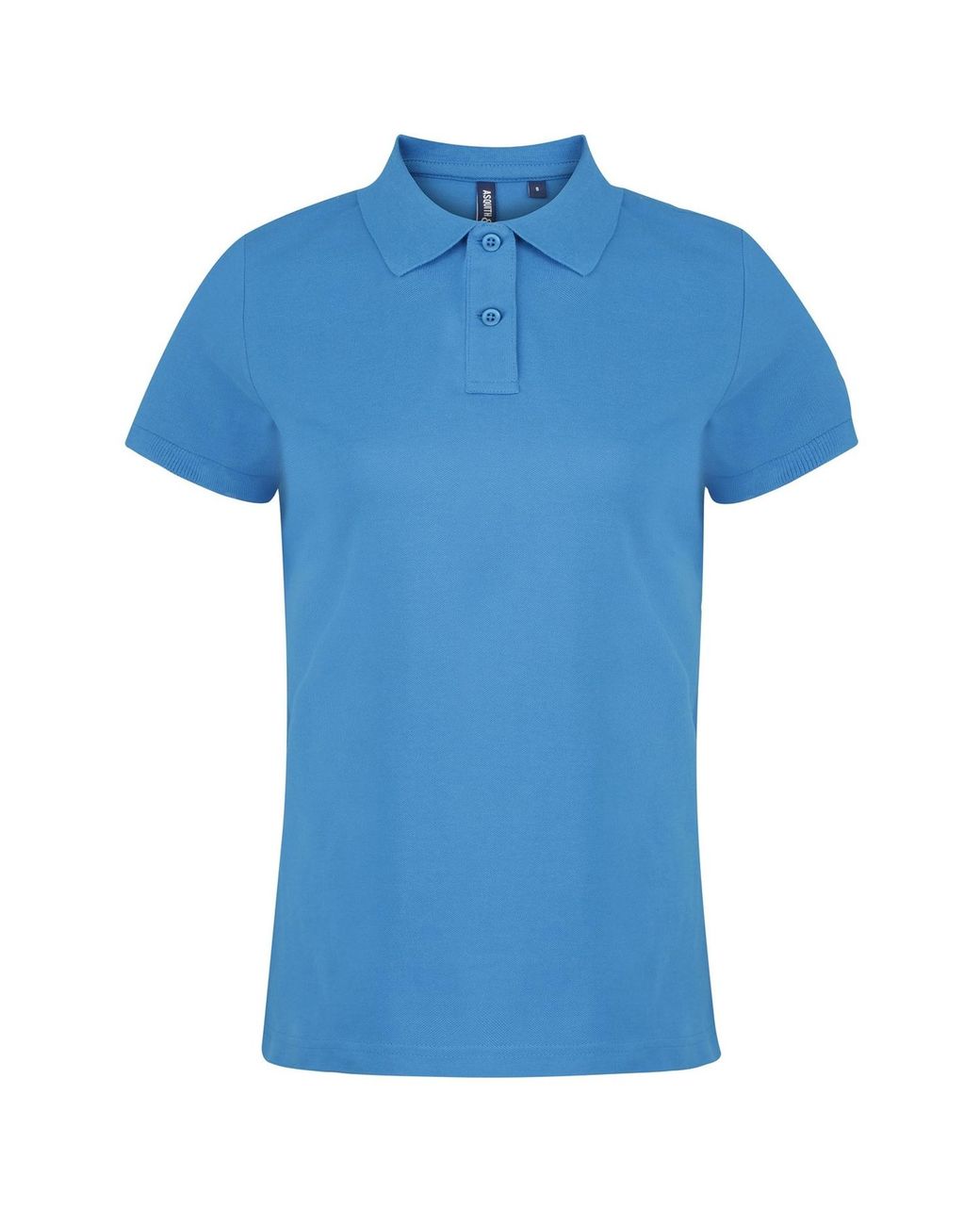 Asquith & Fox Blue Ladies Plain Short Sleeve Polo Shirt