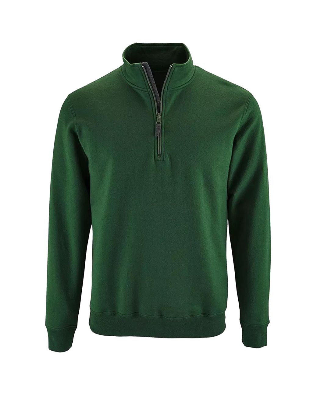 Sol's Green Stan Contrast Zip Neck Sweatshirt (Bottle) for men