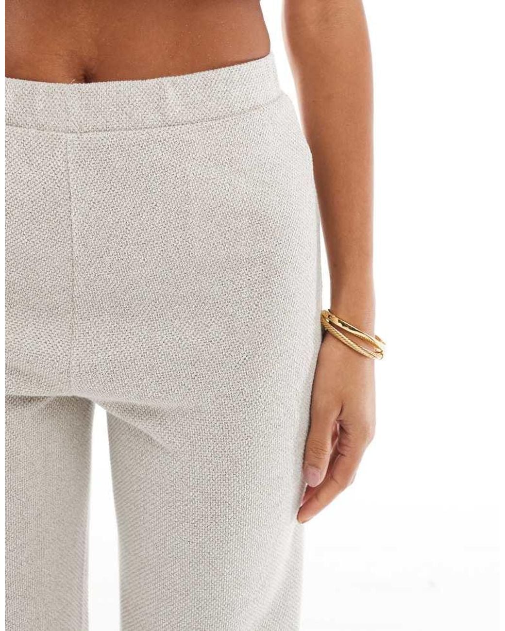Pieces White Structured Jersey High Waisted Trouser Co-Ord