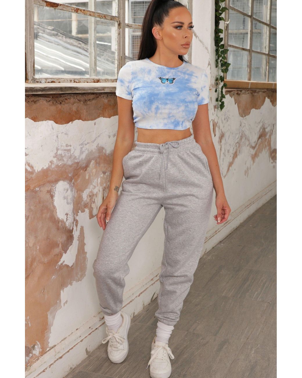 Femme Luxe Gray Cuffed Joggers Lizzie