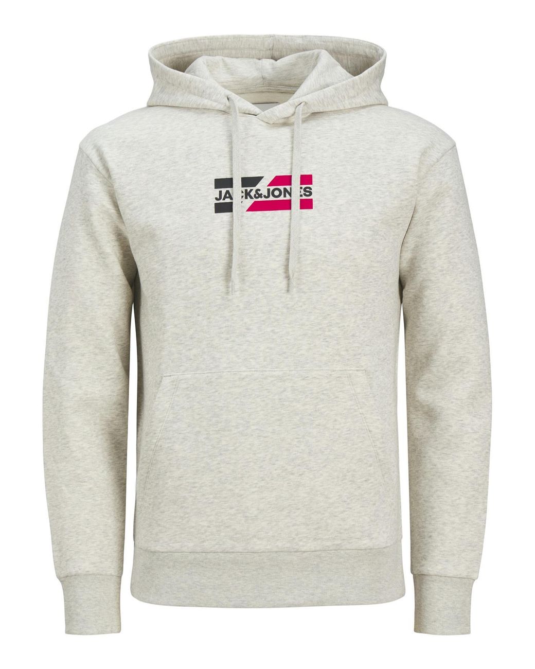Jack & Jones Gray Printed Hoodie Sweatshirt for men