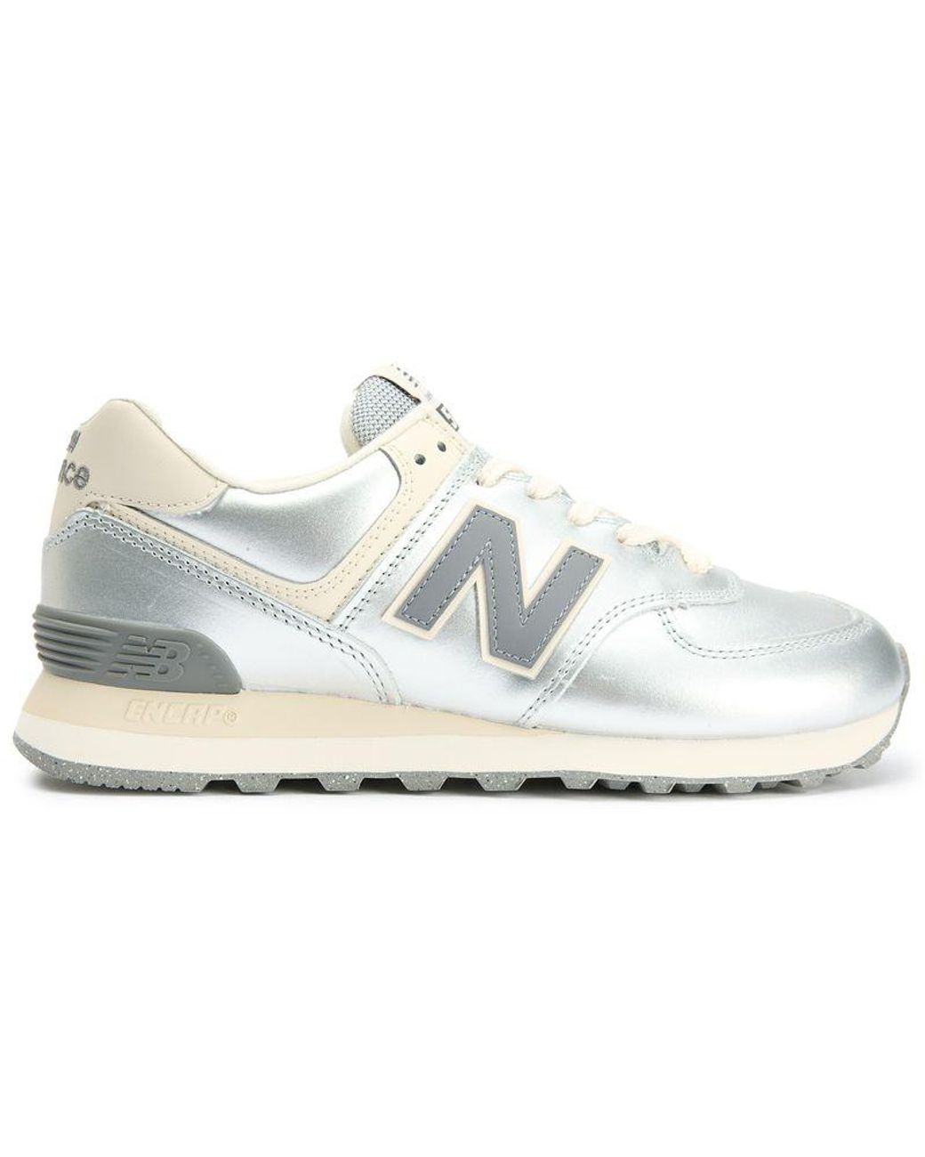 New Balance White 574 Trainers