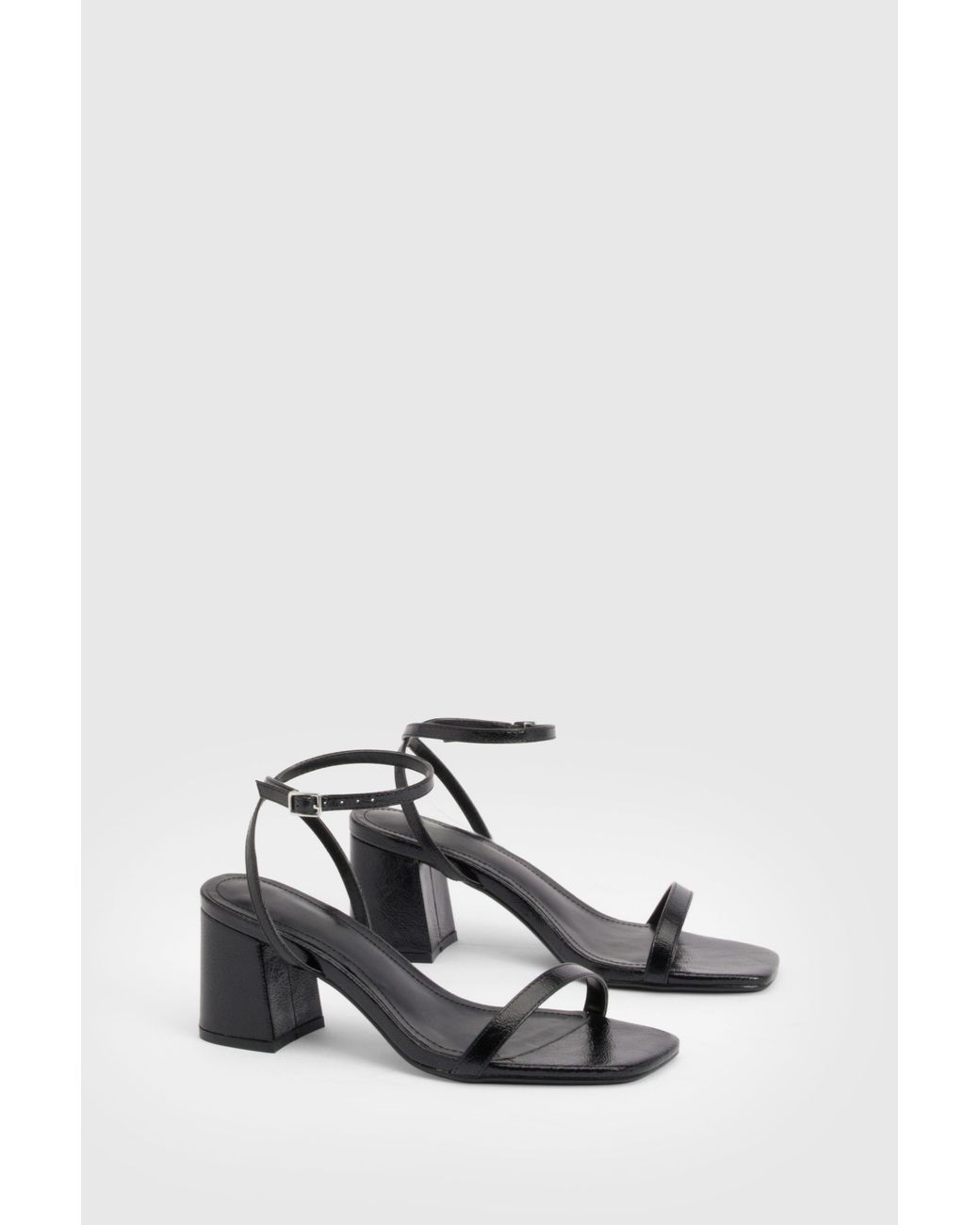 Boohoo White Wide Fit Barely There 2 Part Block Heels