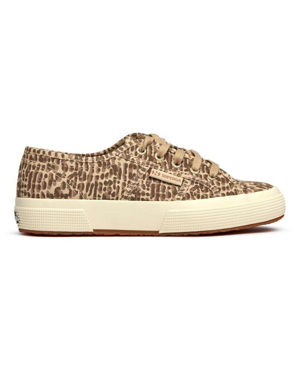 Superga Natural 2750 Jaguar Print Trainers