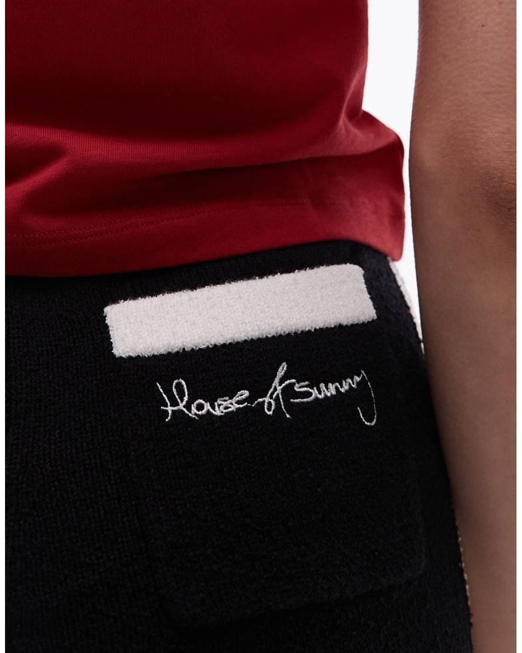 House Of Sunny Red Contrast Hot Pants