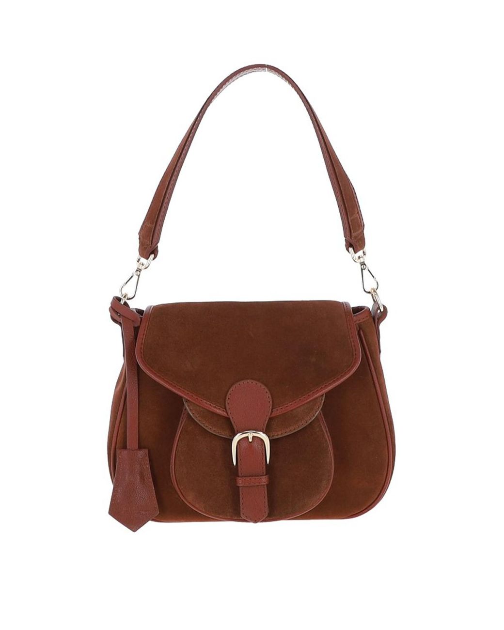 Ashwood Leather Brown 'Prestigio Puro' Soft Suede Shoulder Crossbody Bag