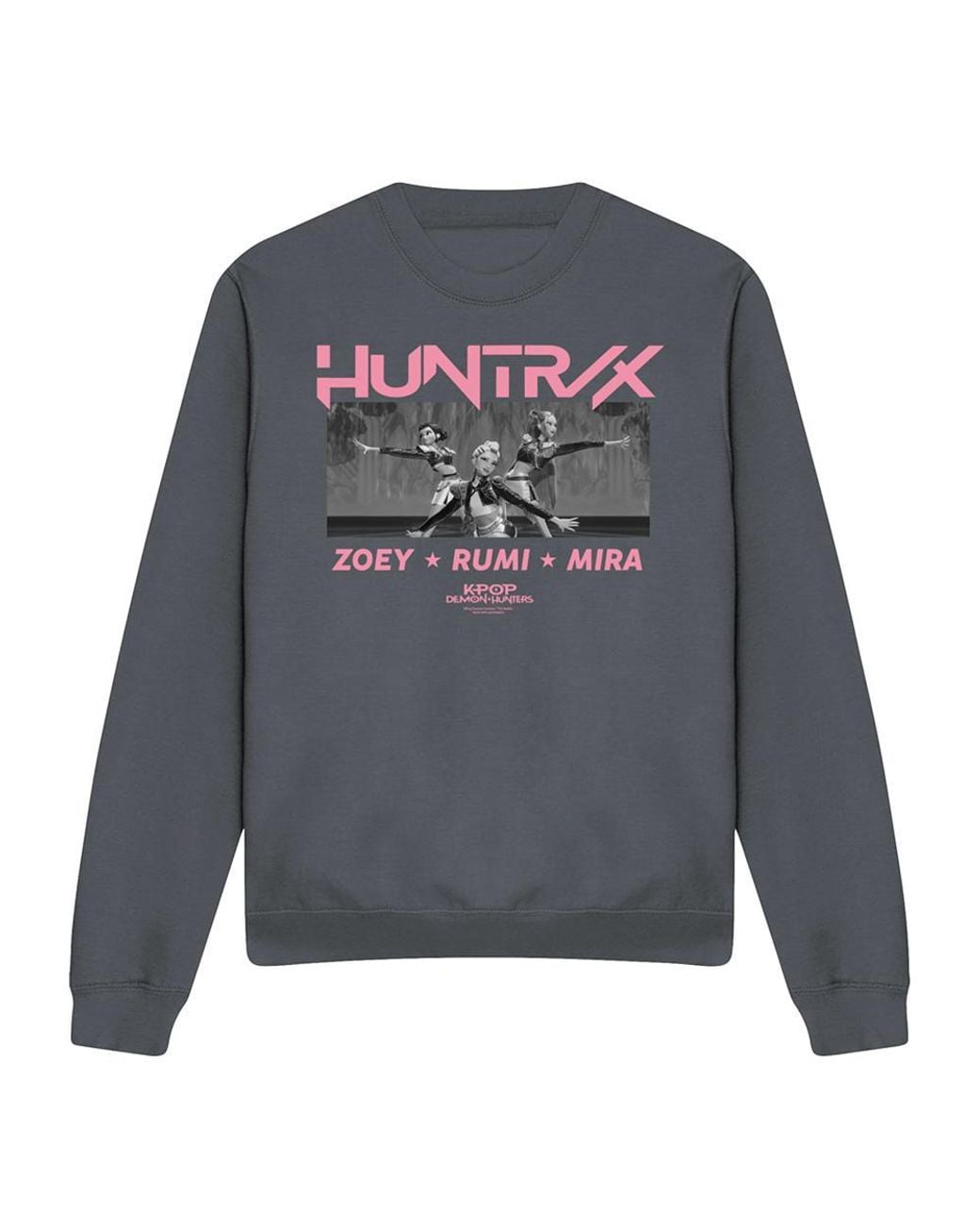 K-Pop Demon Hunters Gray Adult Huntrix Singing Sweatshirt