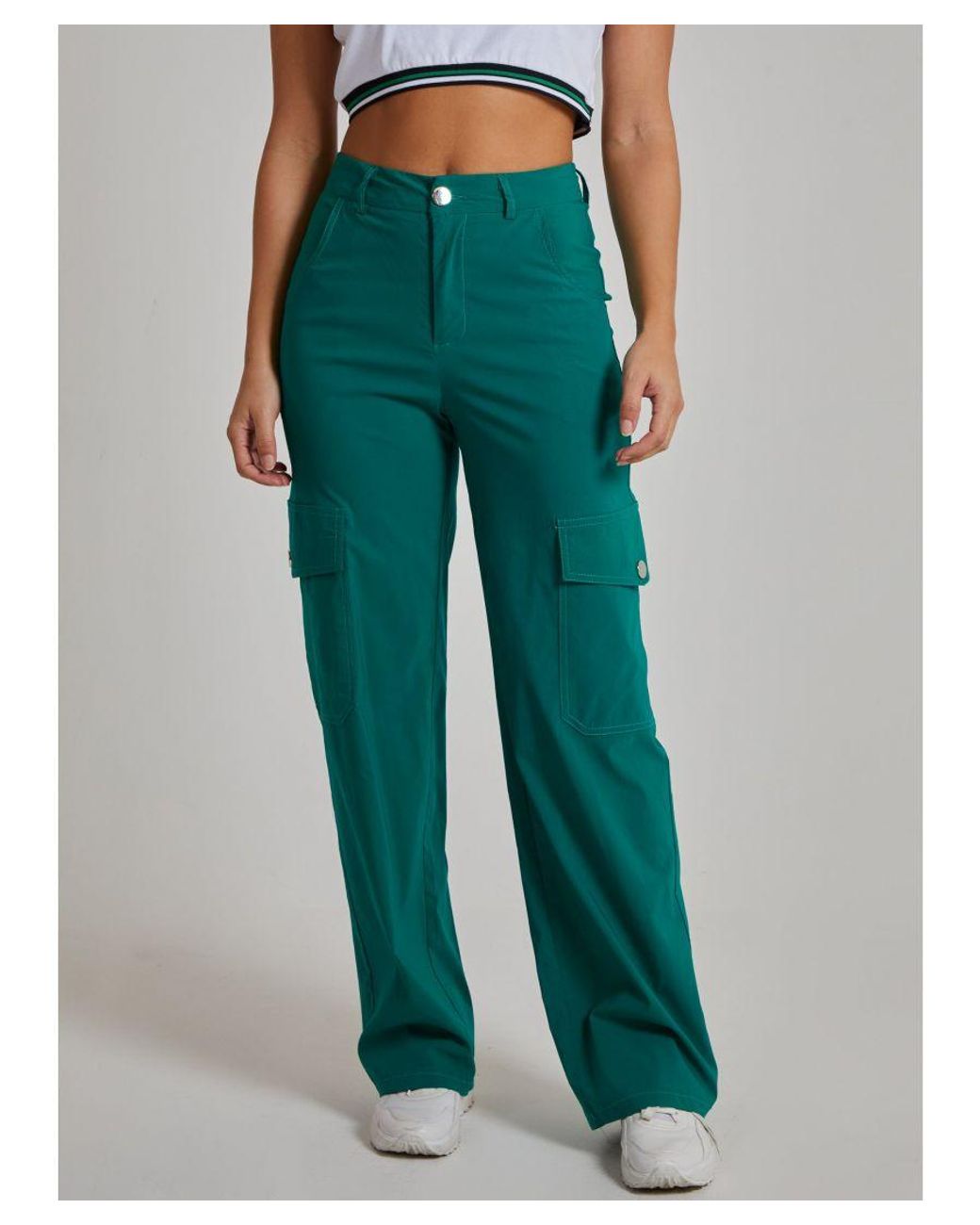 Pink Vanilla Blue Wide Leg Pocket Cargo Pants