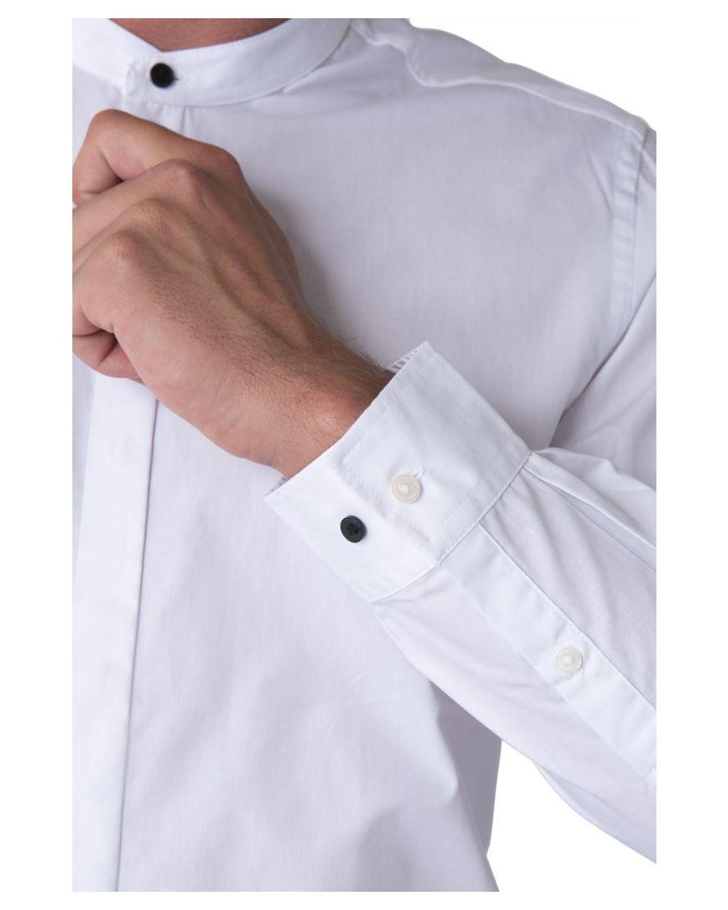 Harry Brown London Blue Joshua Grandad Cotton Shirt for men
