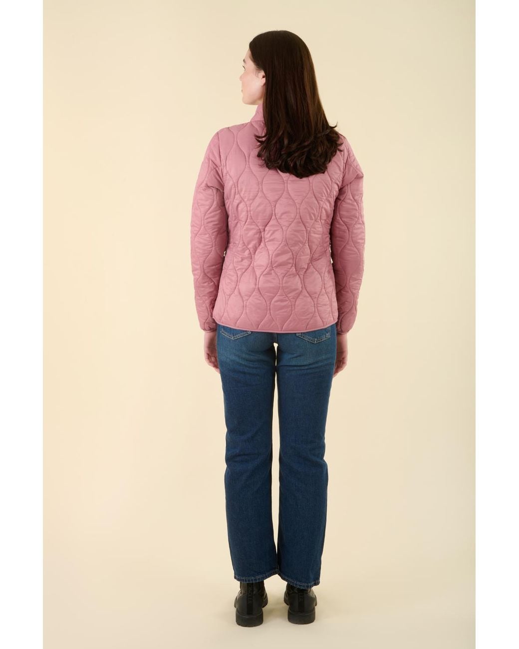 Harvey & Jones Pink Water Resistant Onion Quilted Jacket Nylon