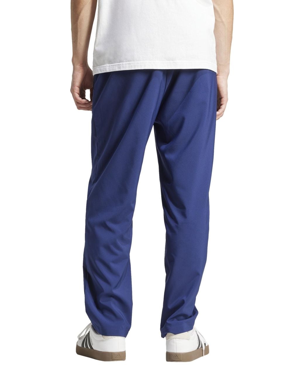 Adidas Blue Essentials Small Logo Open-Hem Stanford Pants for men