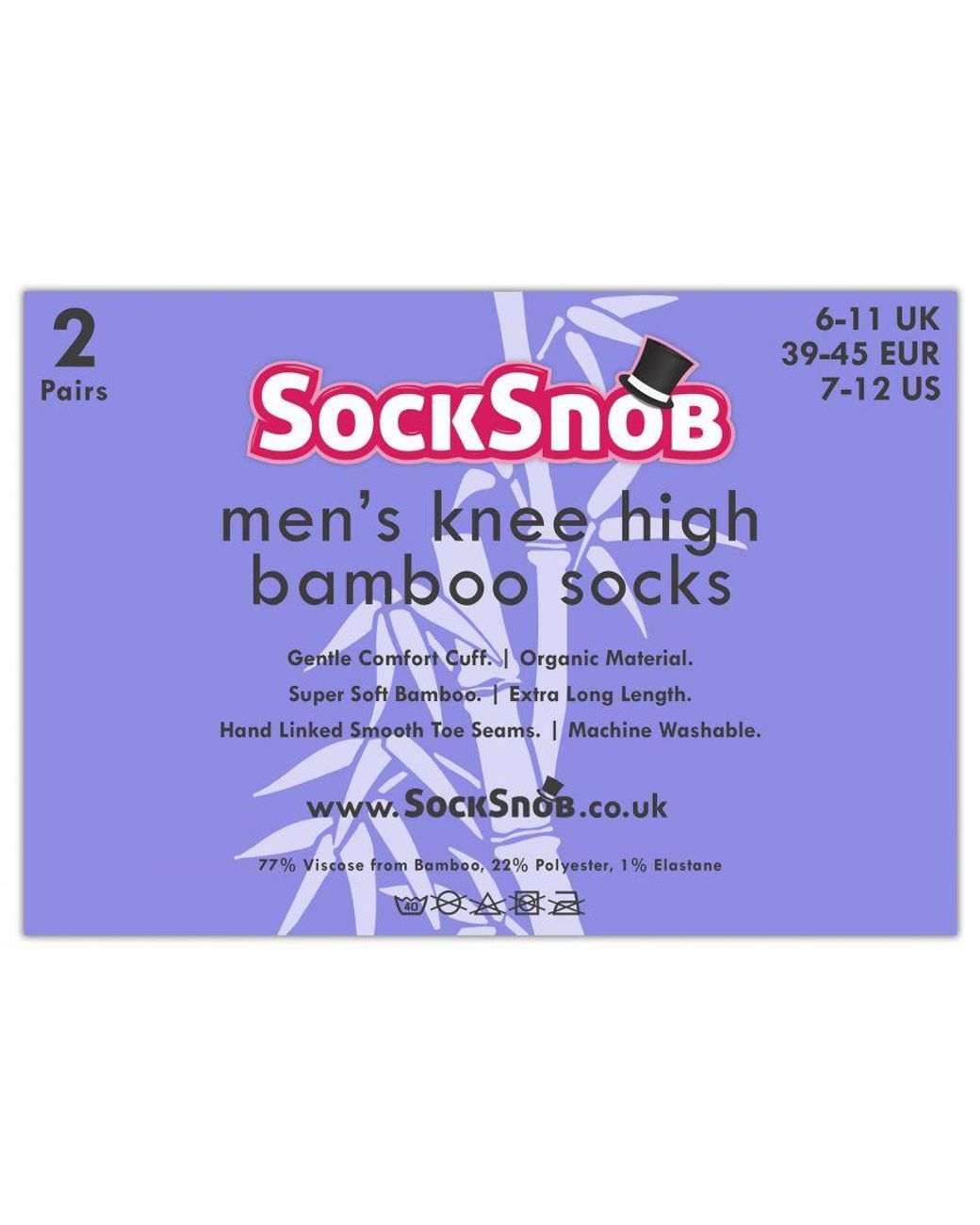 Sock Snob Blue Knee High Bamboo Socks for men
