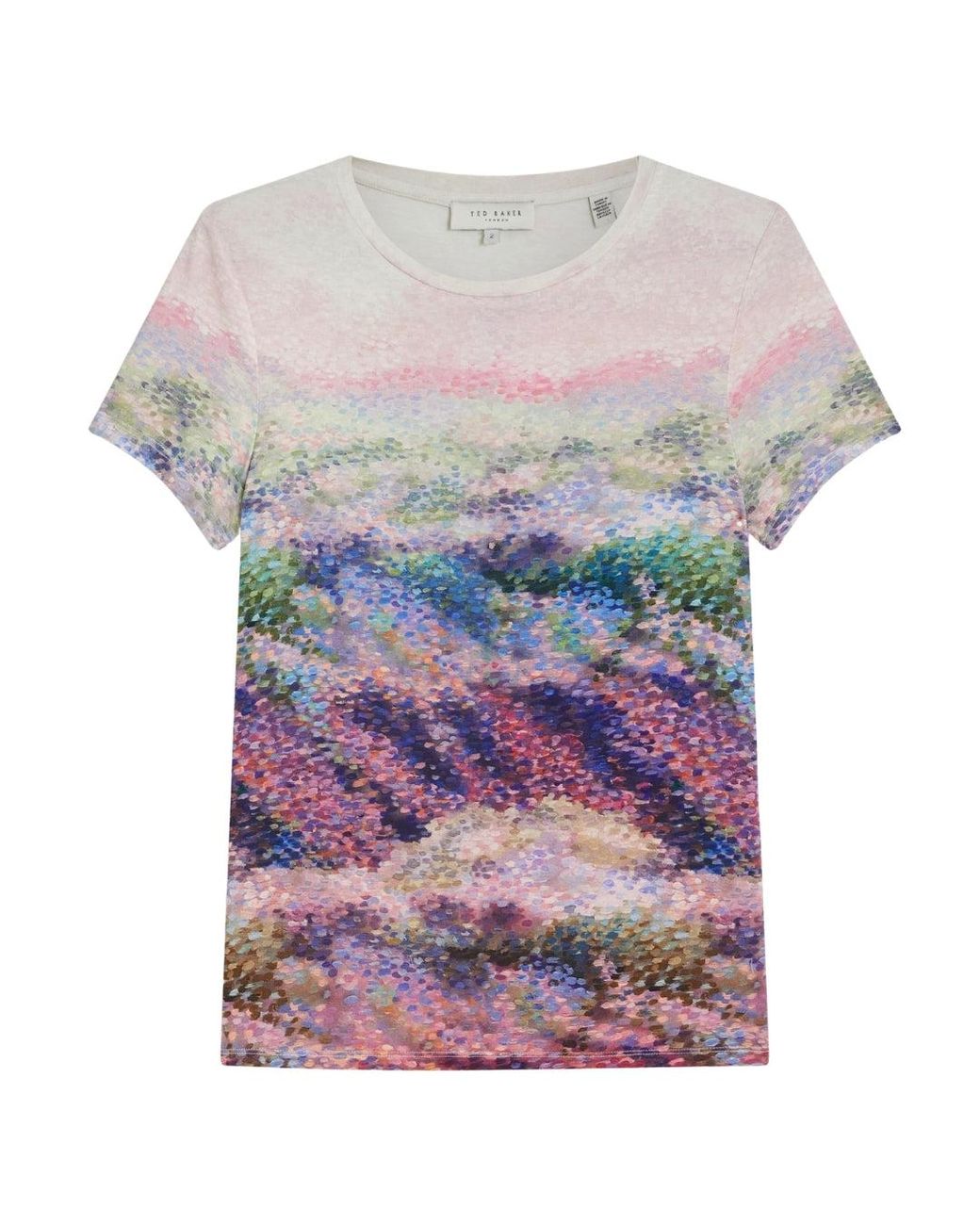 Ted Baker Blue Kaytee Printed Fitted T-Shirt