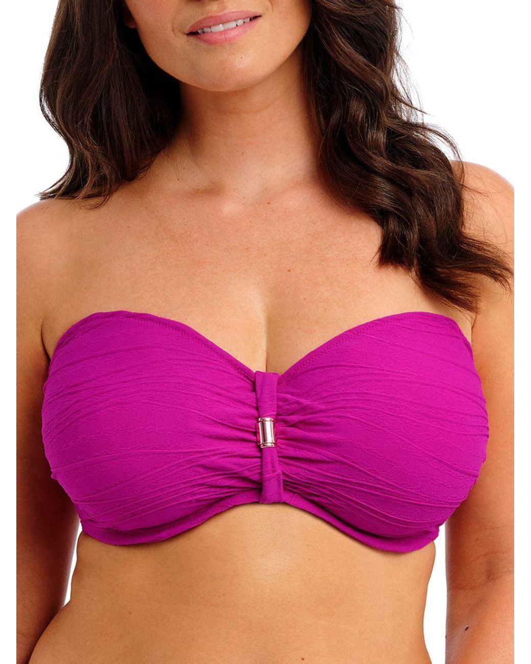 Fantasie Purple Beach Waves Bandeau Bikini Top