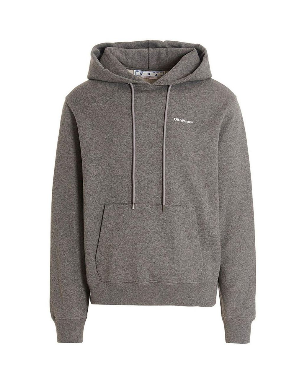 Off-White c/o Virgil Abloh Gray Wave Outline Diag Design Slim Hoodie for men