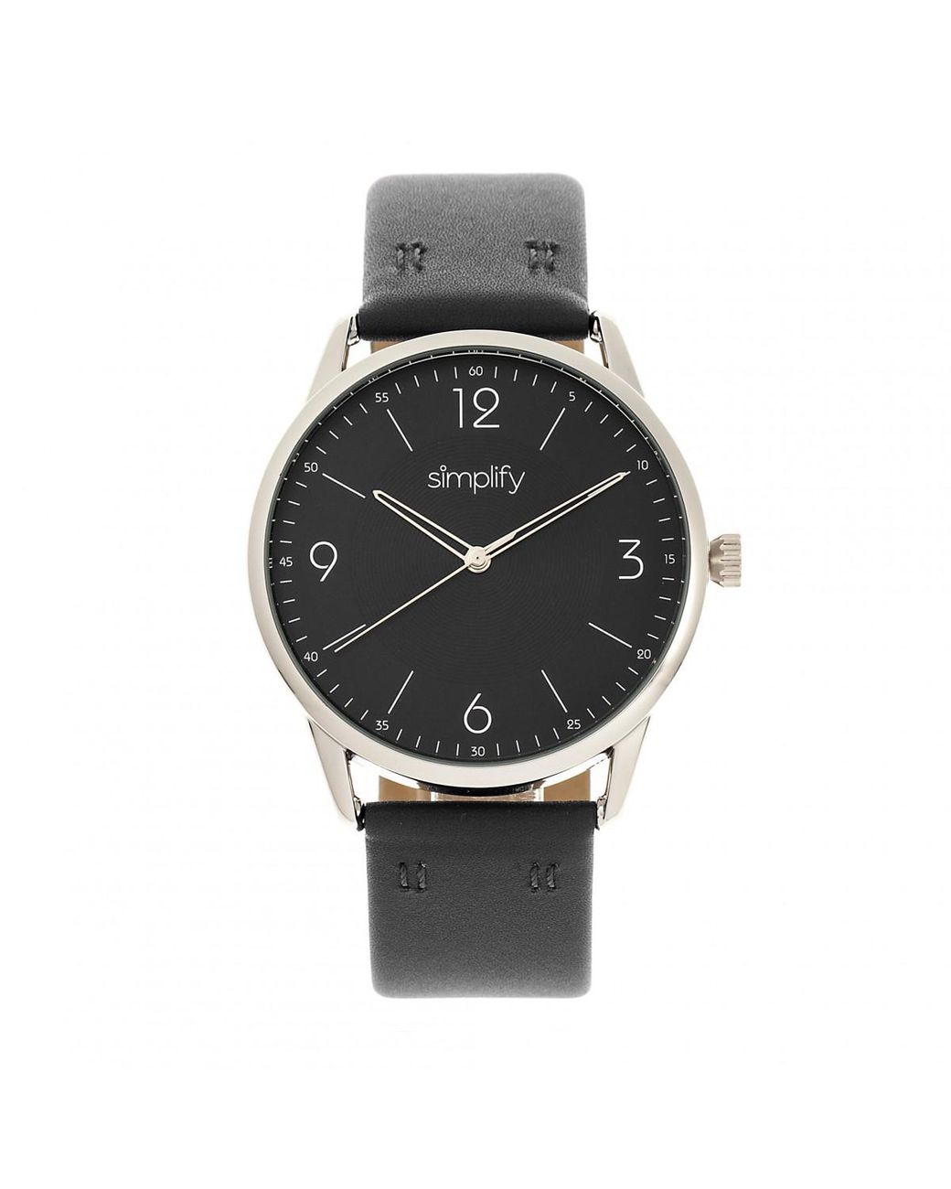 Simplify Metallic The 6300 Leather-Band Watch
