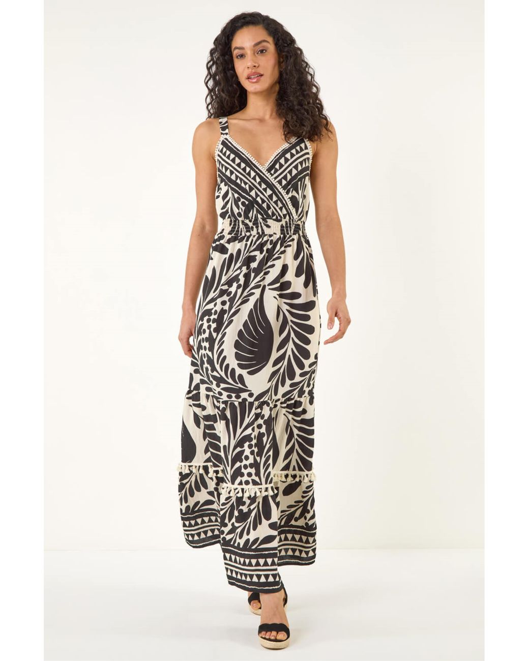 D.u.s.k White Abstract Twist Maxi Dress