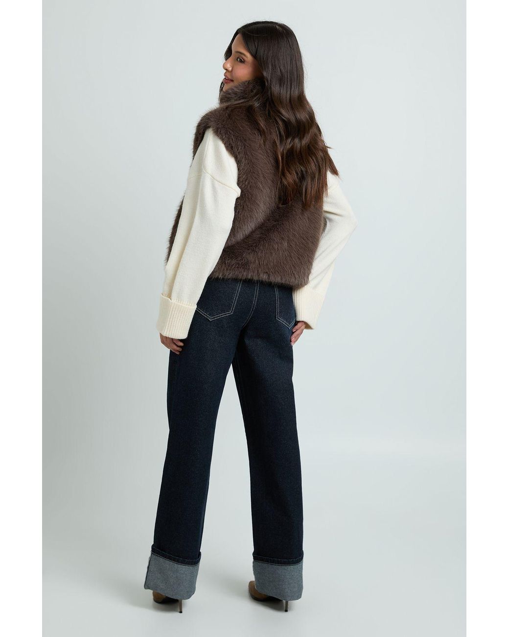 Boohoo Black Faux Fur Gilet