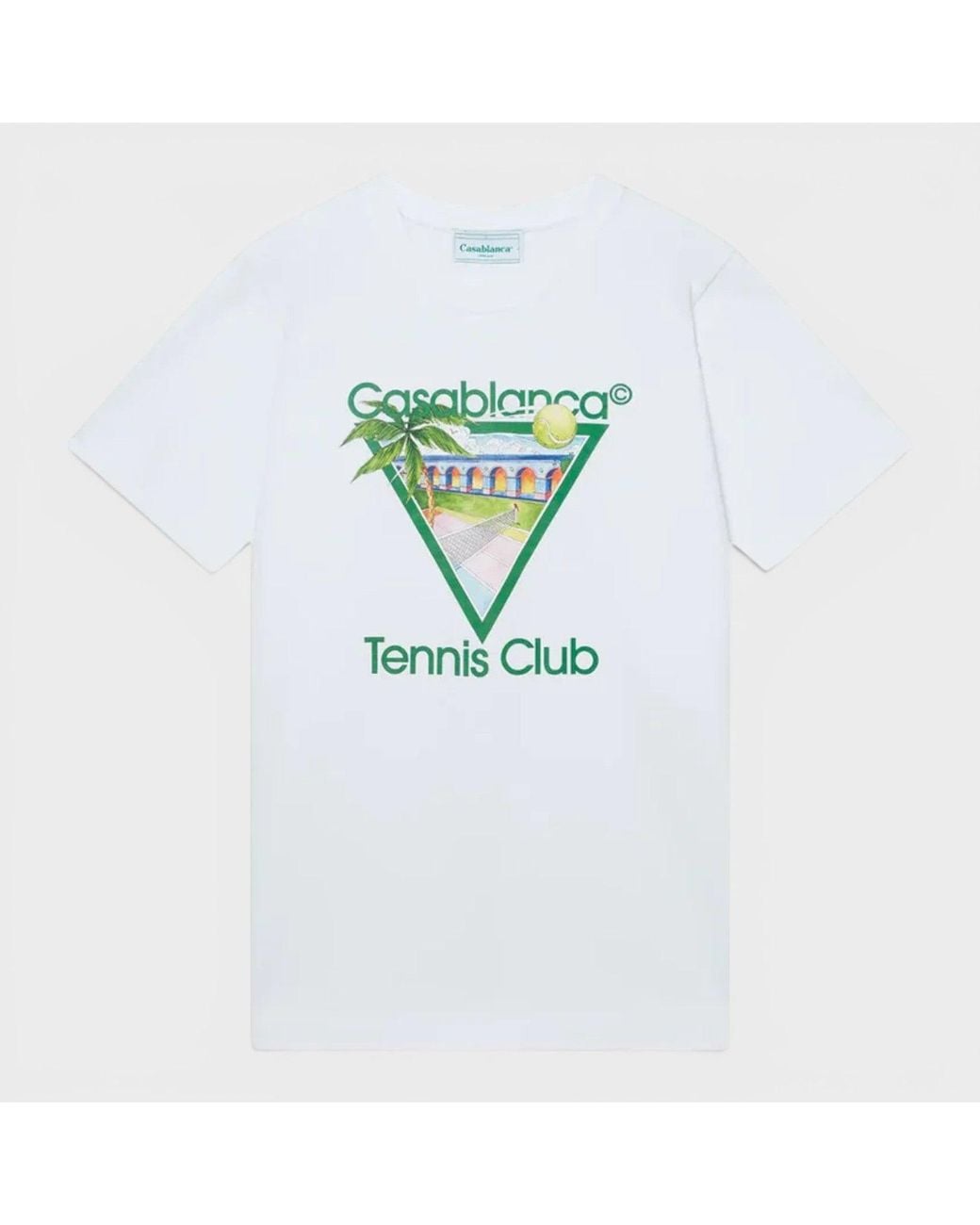 Casablanca Blue Tennis Club Icon Printed T-Shirt Cotton for men