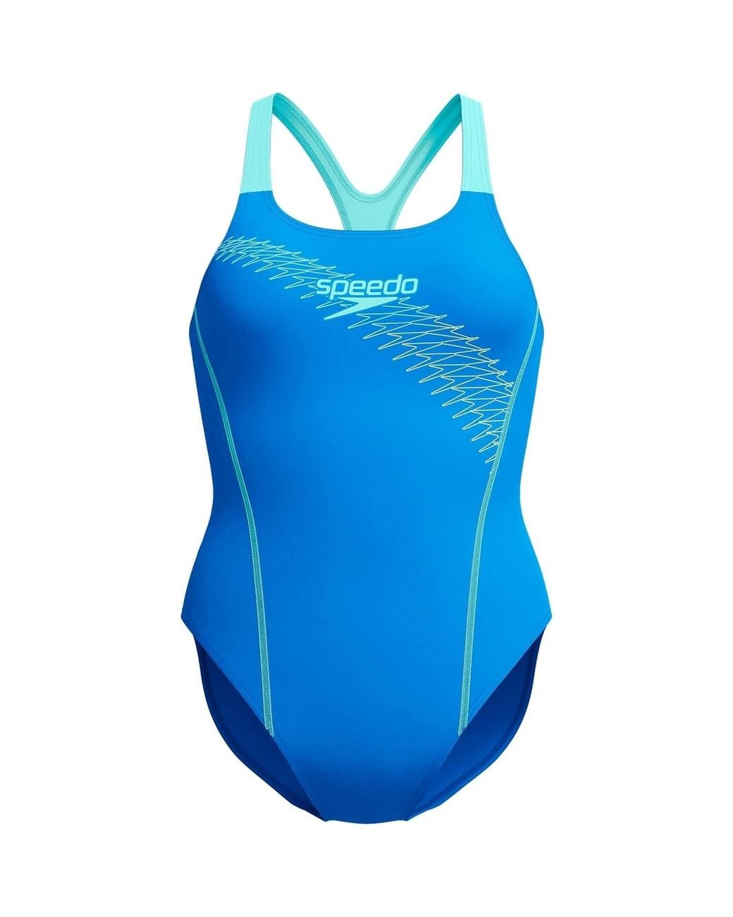Speedo Blue Ladies Medley Medalist Graphic Print One Piece Swimsuit (Midnight)