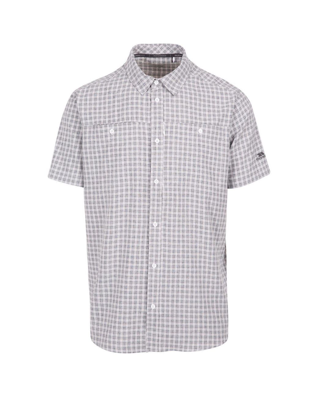 Trespass Gray Gilcrux Short Sleeve Collared Shirt for men