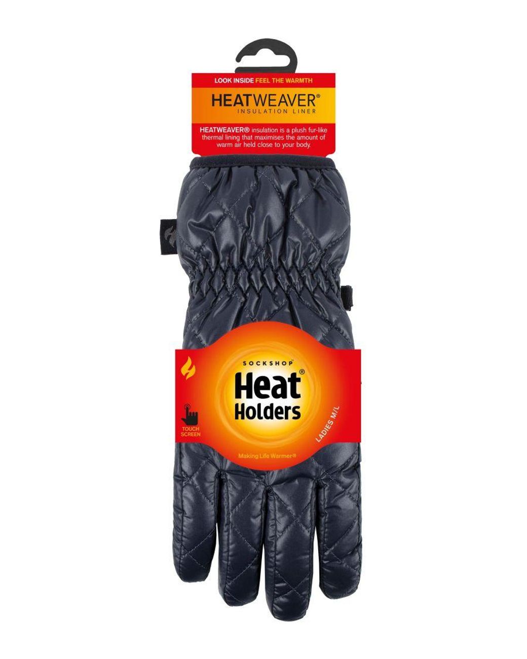 Heat Holders Blue Bryce Quilted Waterproof Wind Resistant Gloves