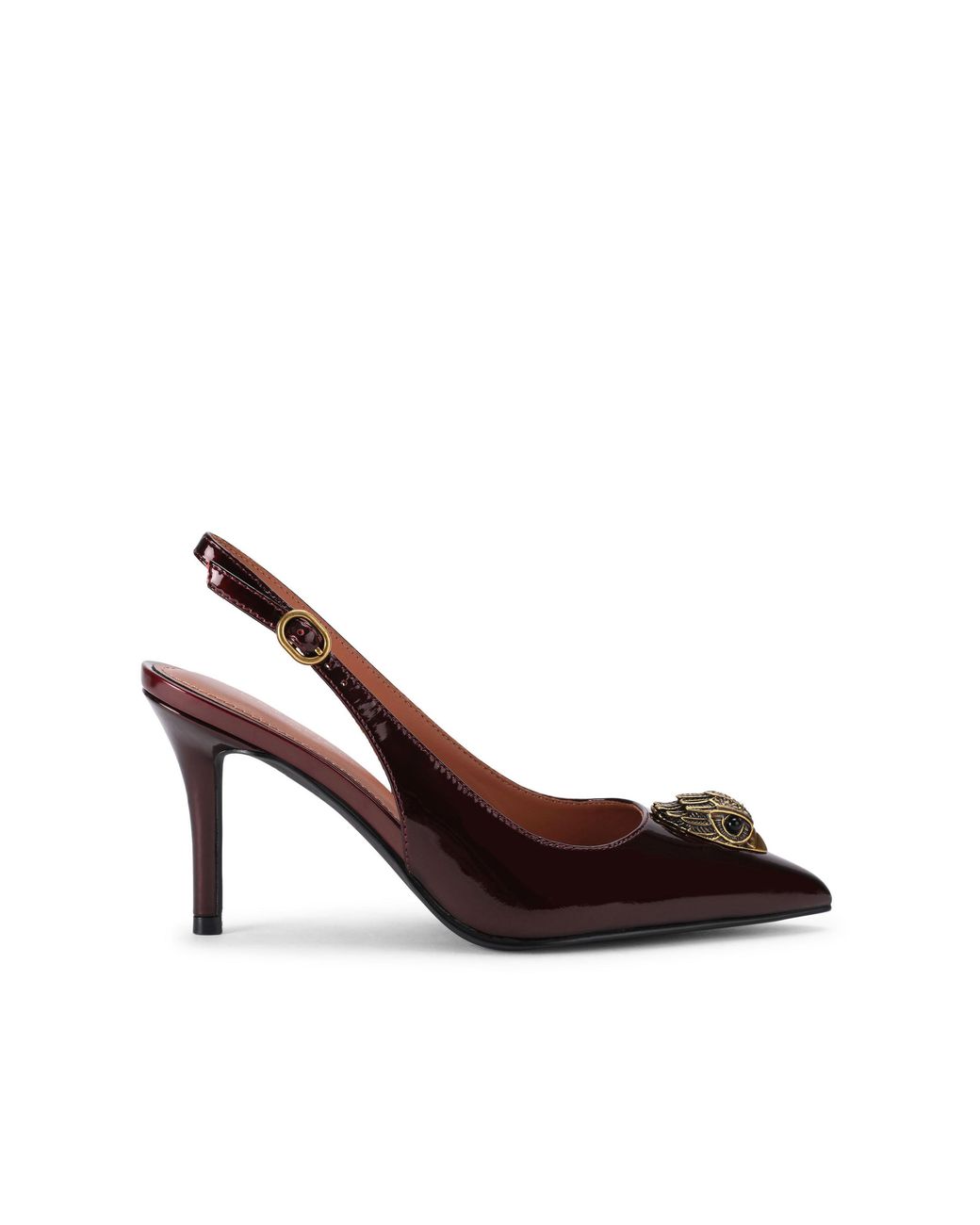Kurt Geiger Brown Patent Leather Soho Sling Heels