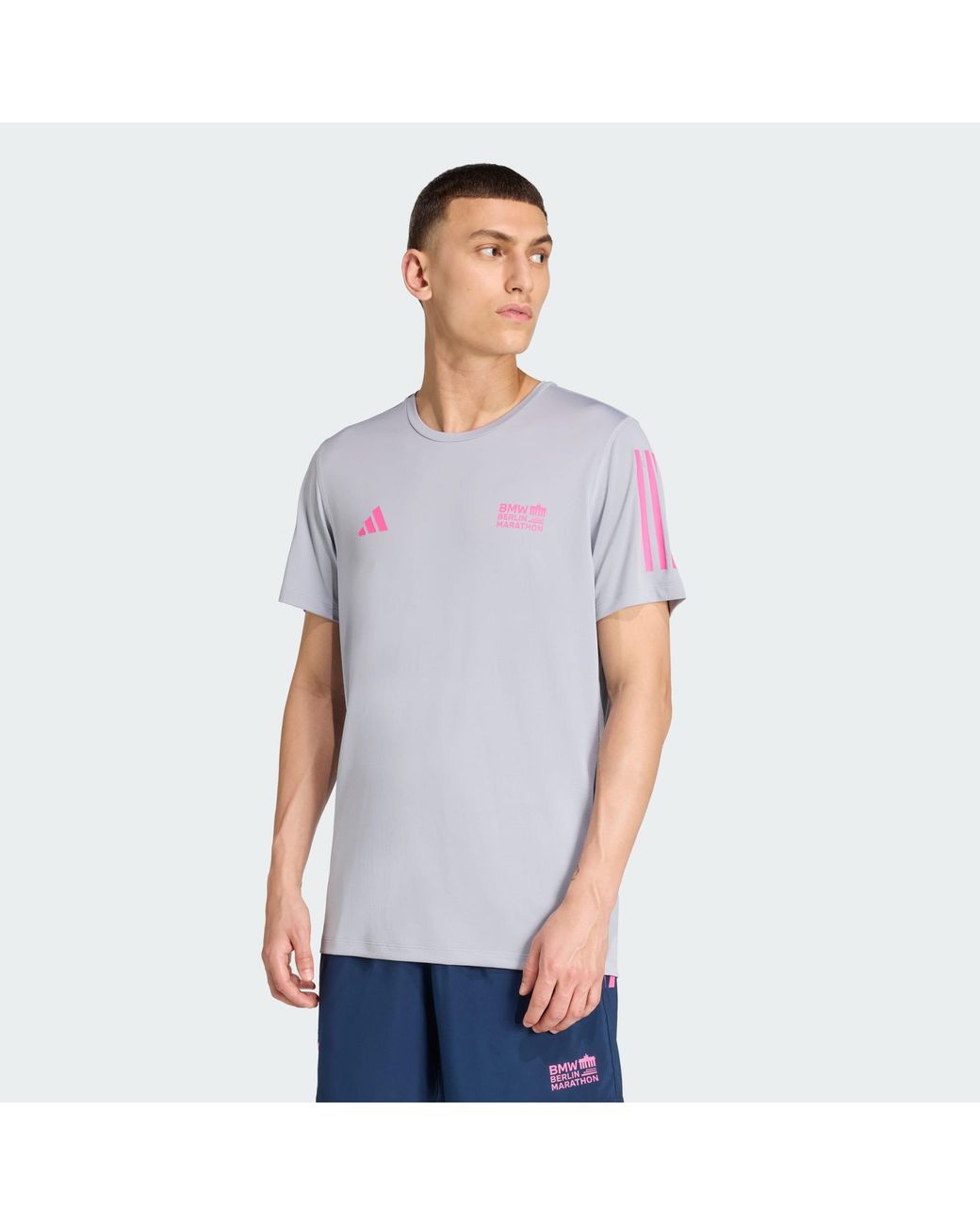 Adidas Originals Blue Bmw Berlin-Marathon 2025 Finisher Tee for men