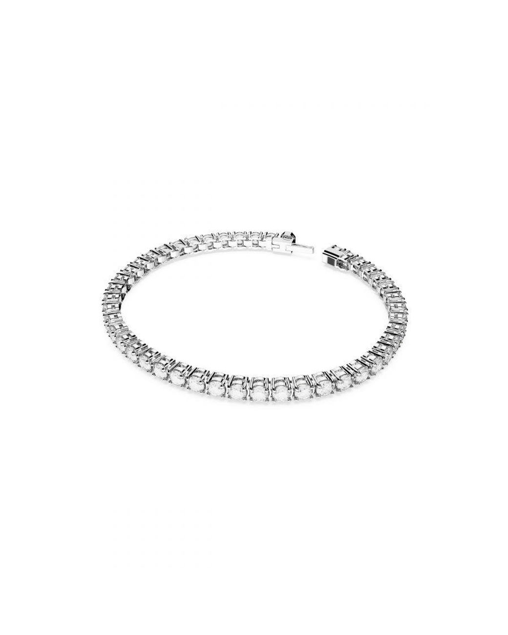 Swarovski White 'Matrix Tennis' Base Metal Bracelet