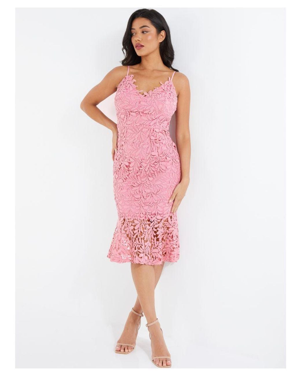 open lace back dress Strapless Lace Dress main image 1