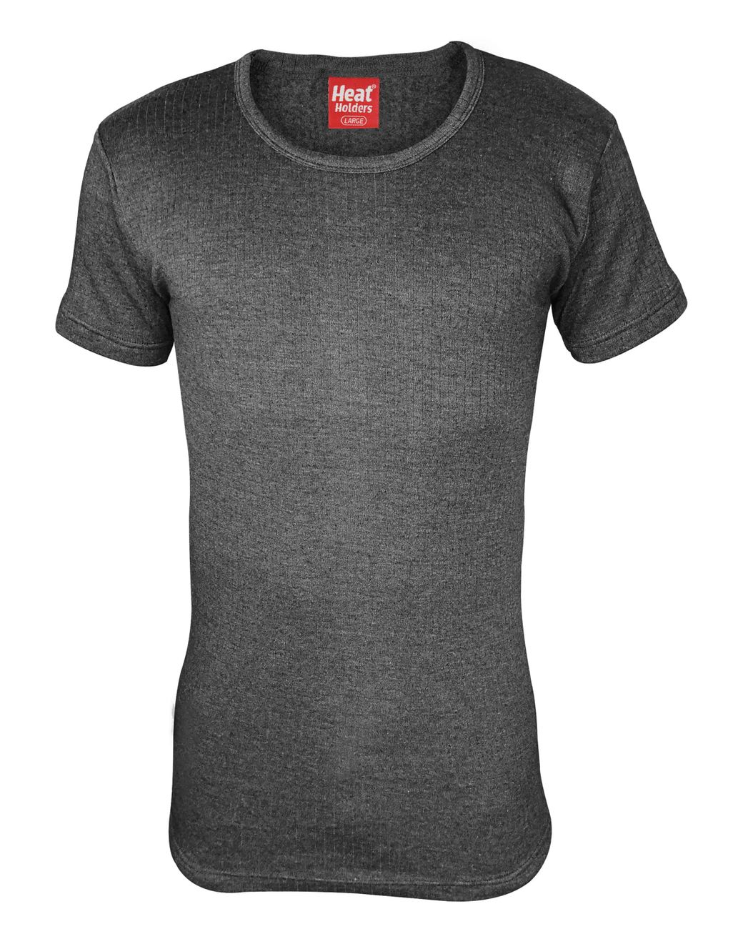 Heat Holders Gray Cotton Thermal Underwear Short Sleeve T Shirt Vest for men
