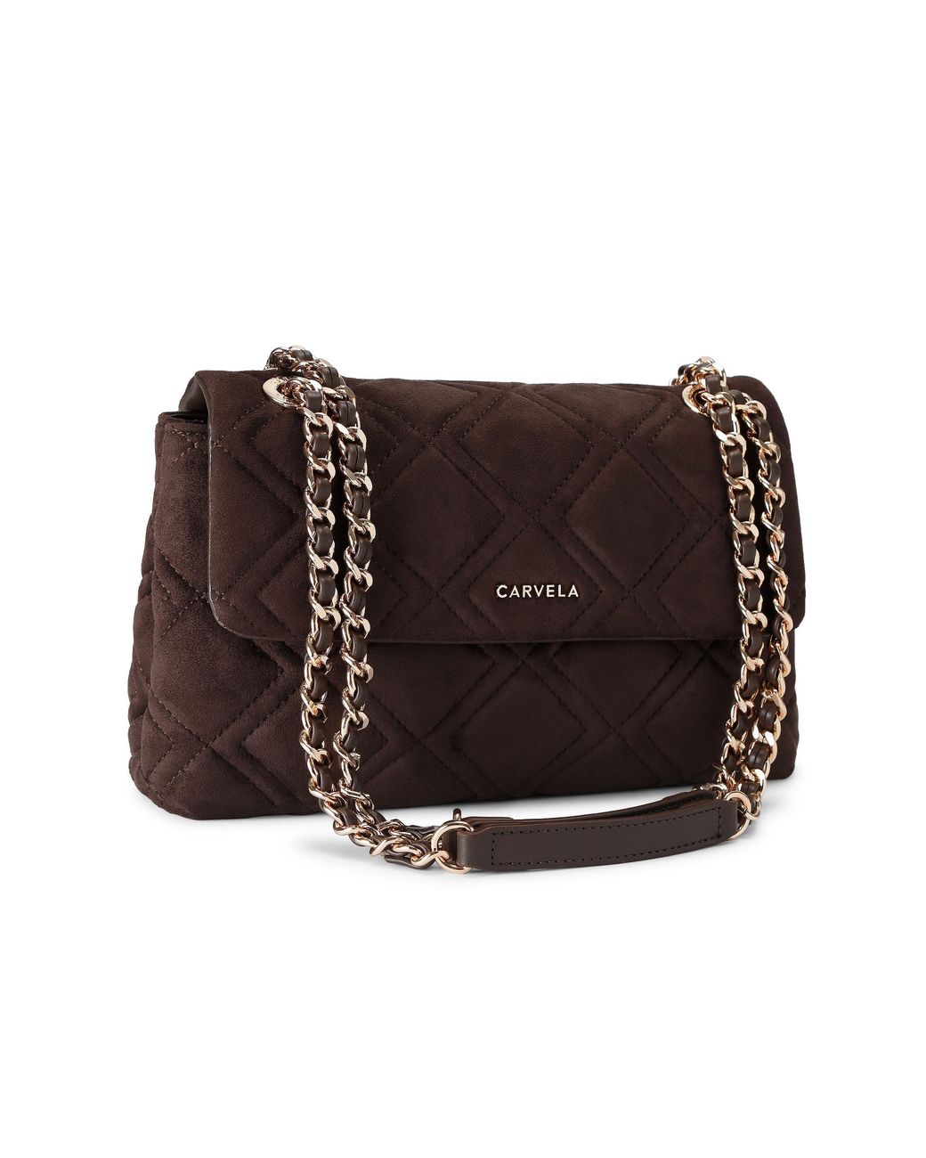 Carvela Kurt Geiger Brown Suedette Large Rosa Chain Shoulder Bag