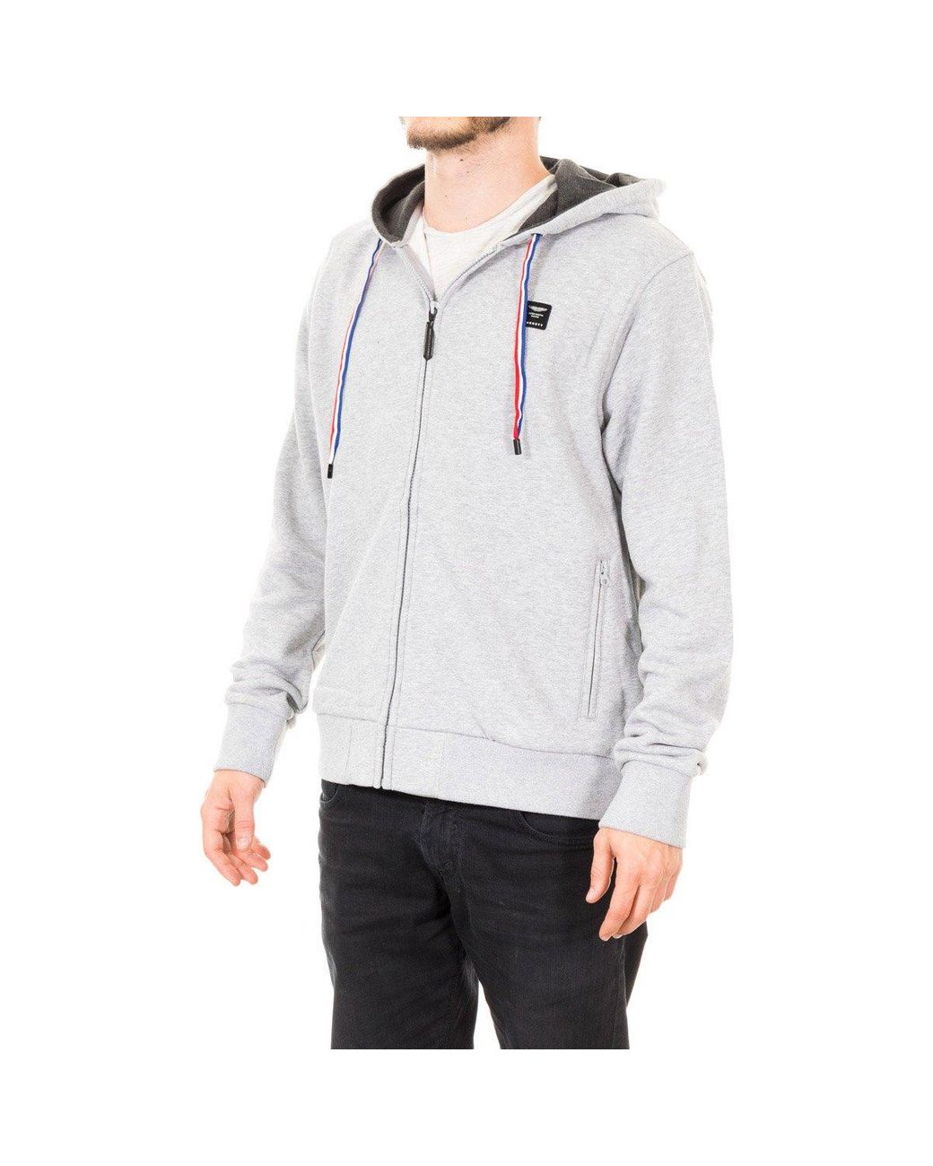 Hackett Gray Long-Sleeved Sweatshirt With Round Neck And Hood Hm580247 for men