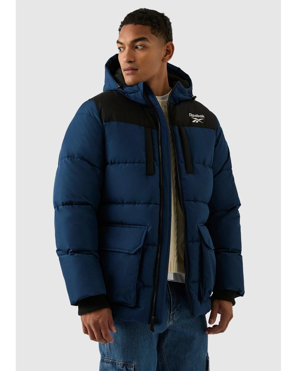 Reebok Blue Parka Puffer Jacket for men