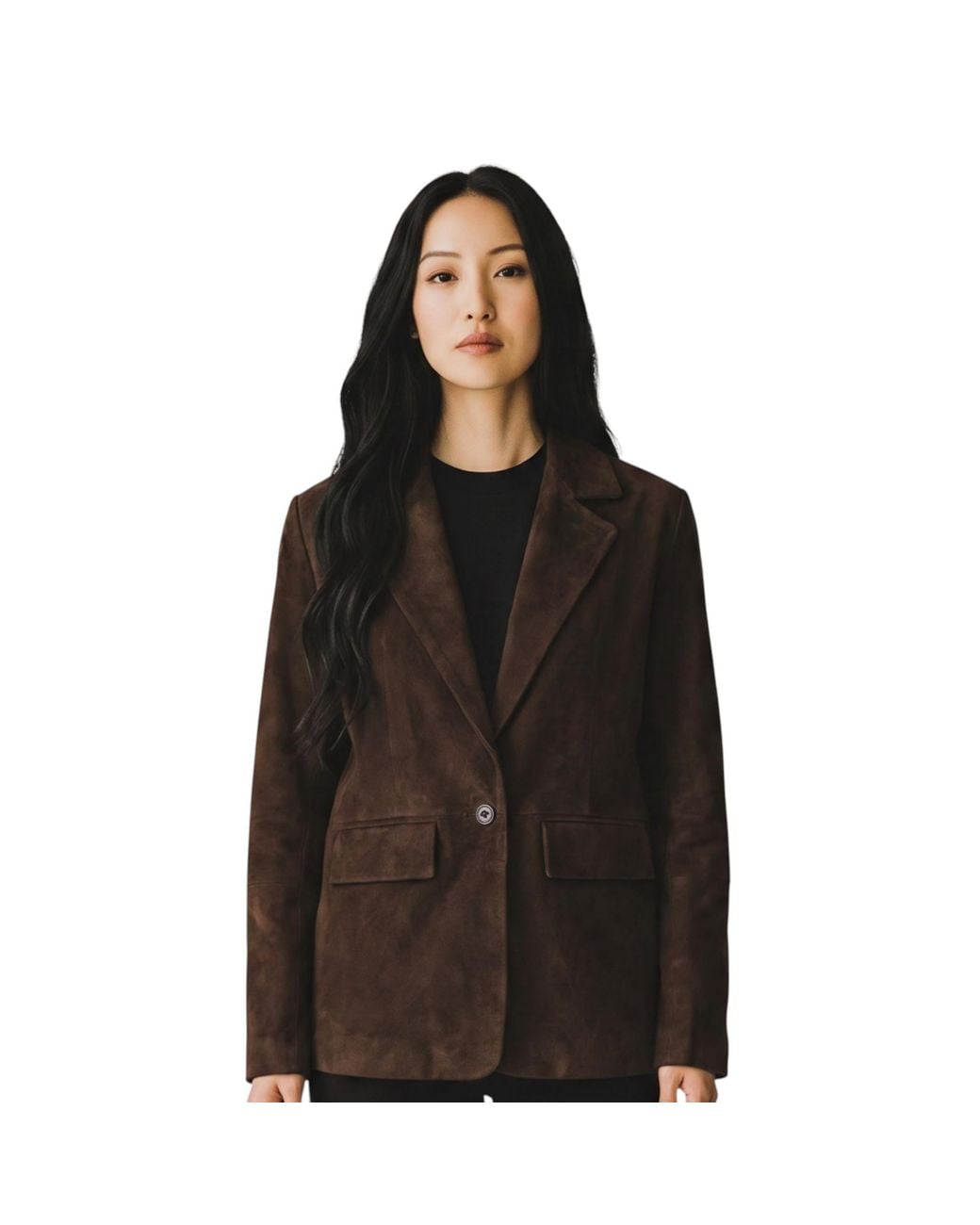 Infinity Leather Black Soft Goat Suede Blazer Jacket-Wuhan