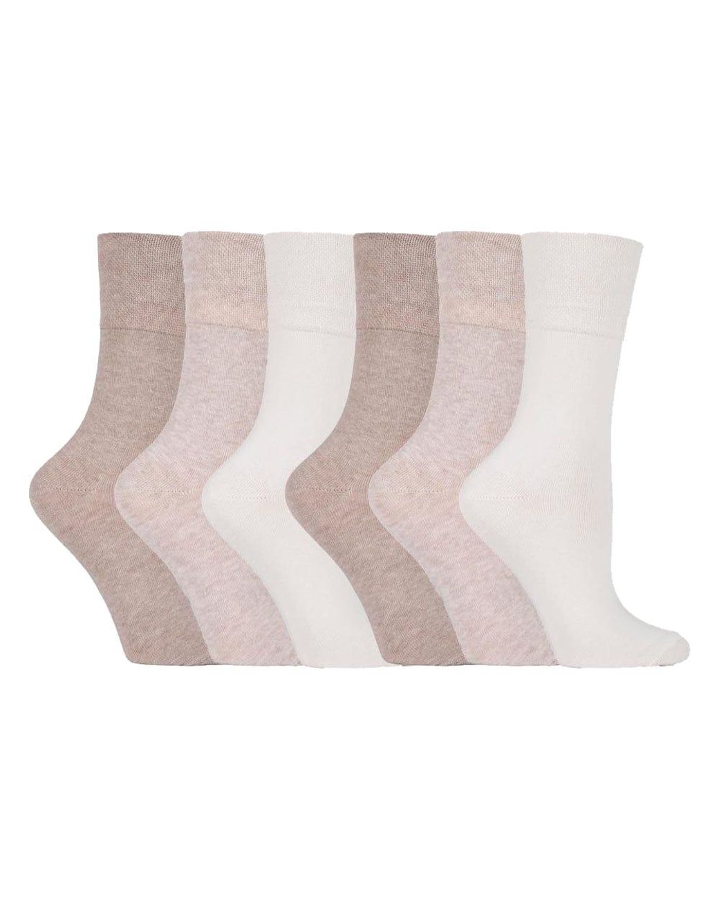 IOMI Black Ladies 6 Pack Non Elastic Diabetic Socks With Hand Linked Toe Seams