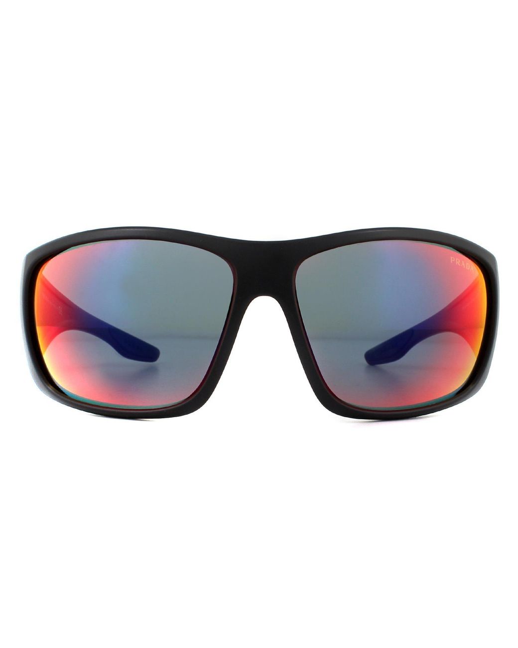 Prada Sport Blue Wrap Dark Drey Mirror Sunglasses for men