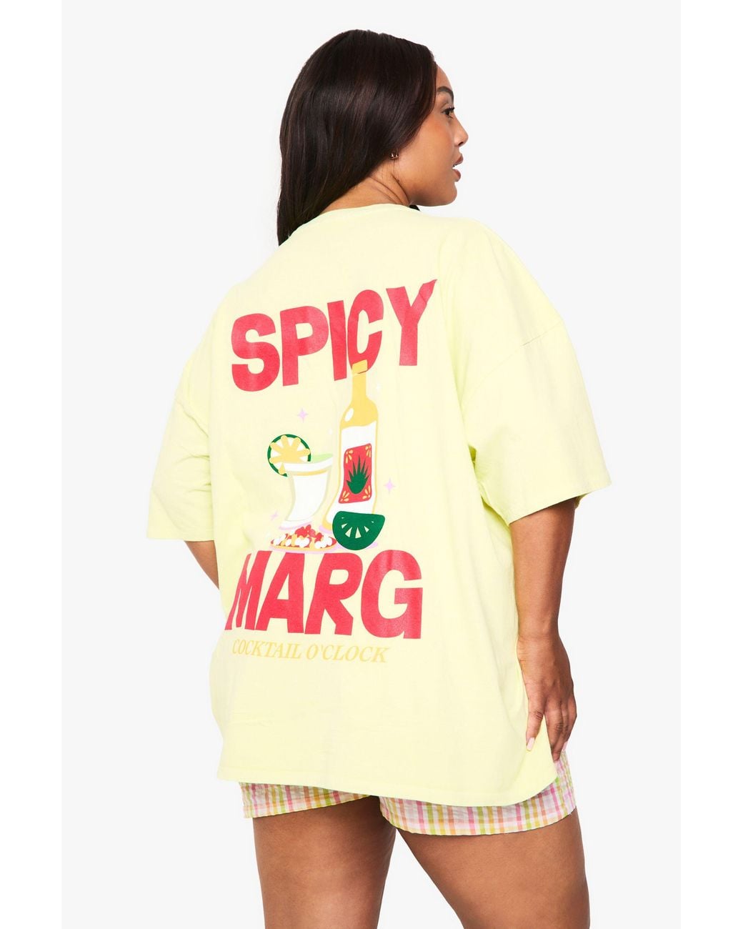 Boohoo Pink Plus Spicy Marg Oversized T-Shirt