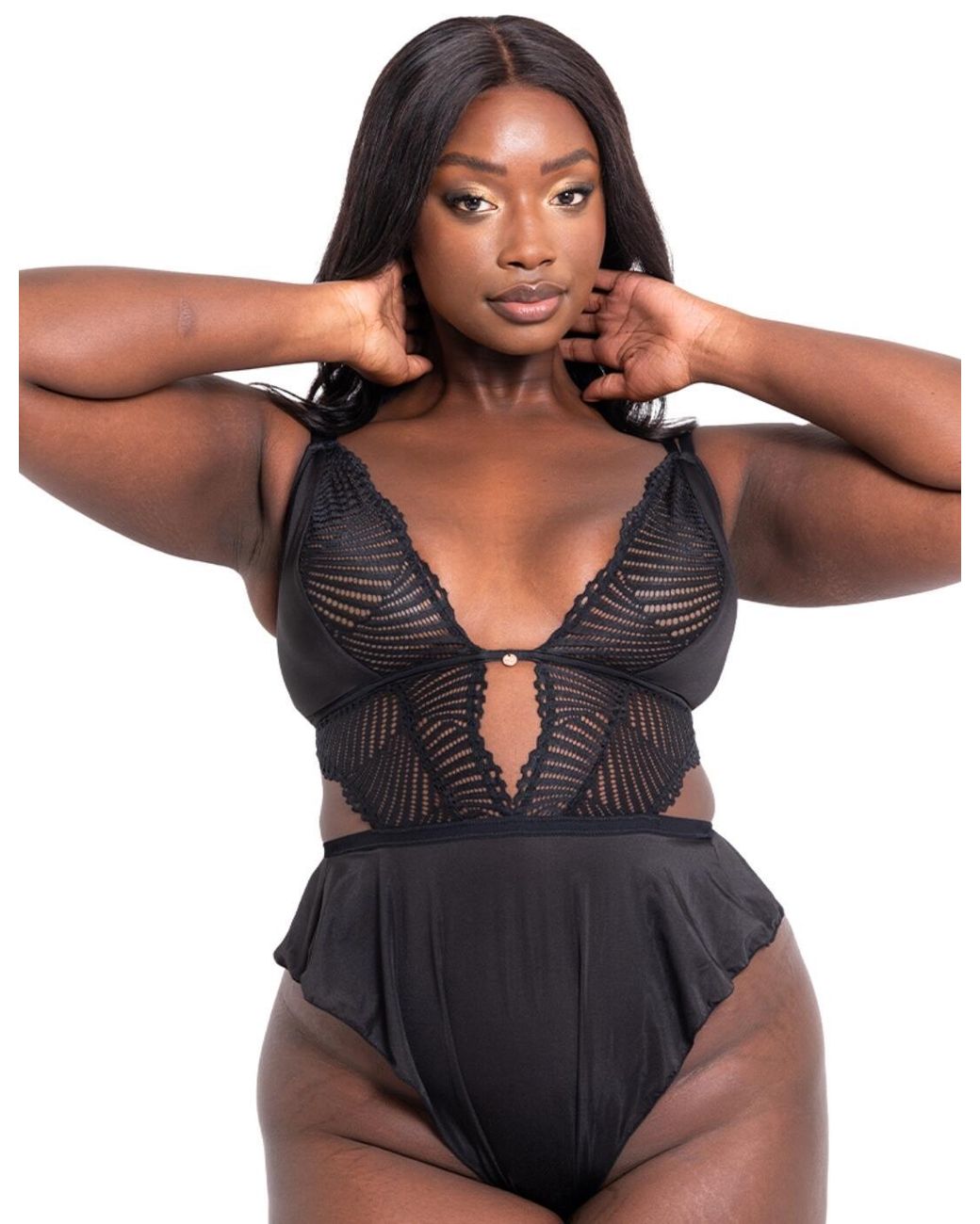 Curvy Kate Black After Hours Stretch Lace Teddy
