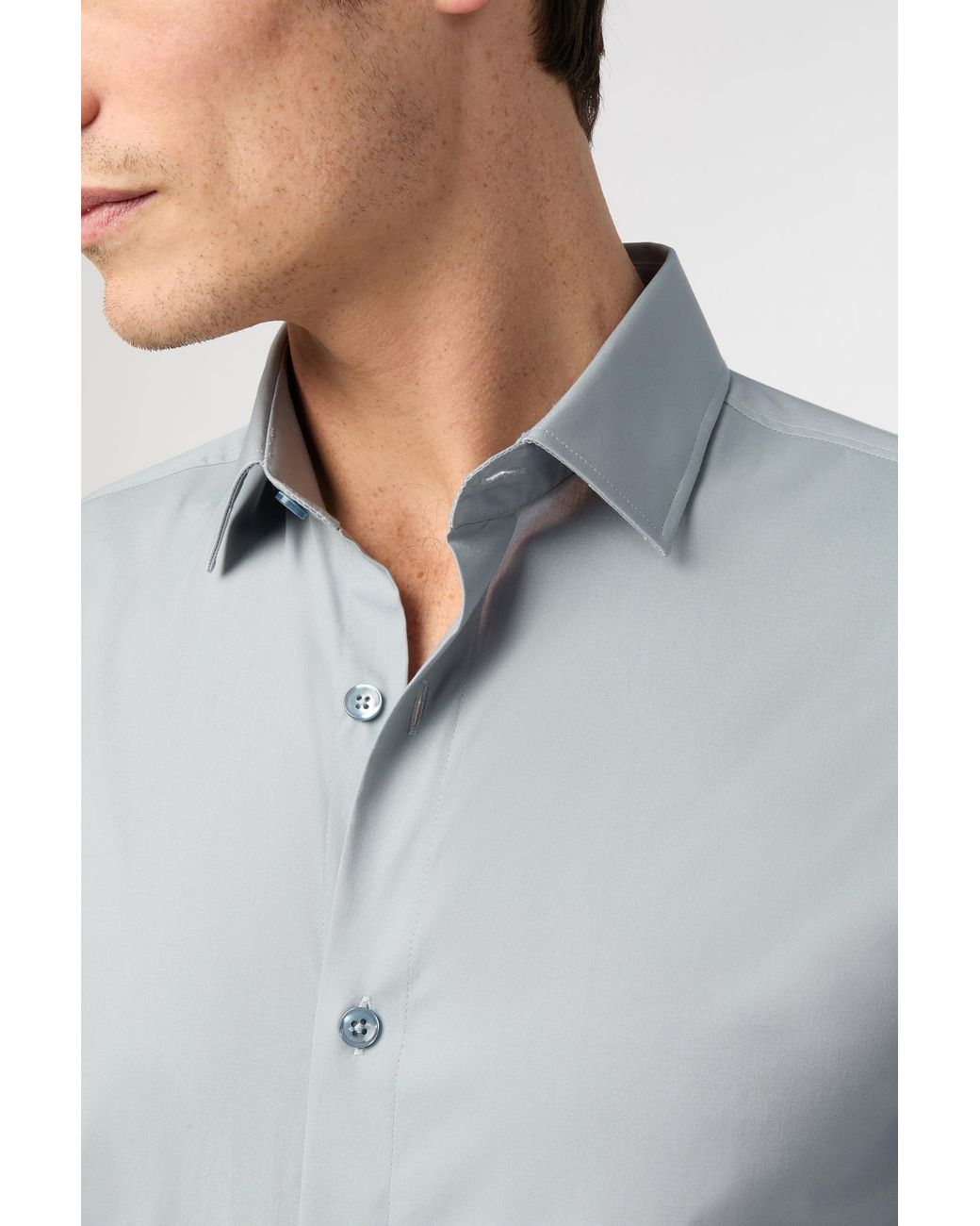 Limehaus Gray Slim Fit Stretch Shirt for men
