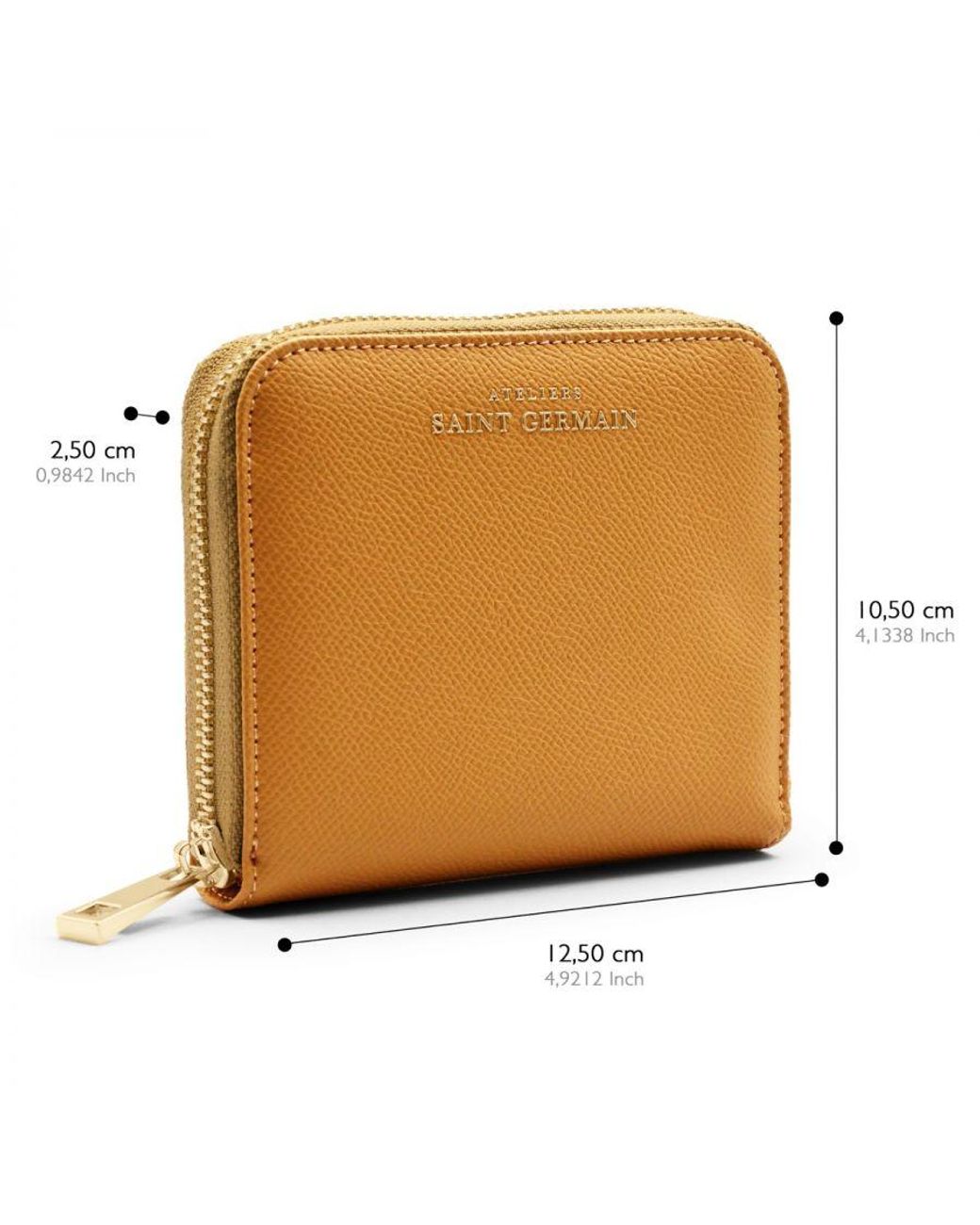 Ateliers Saint Germain Brown Zipped Coin Purse