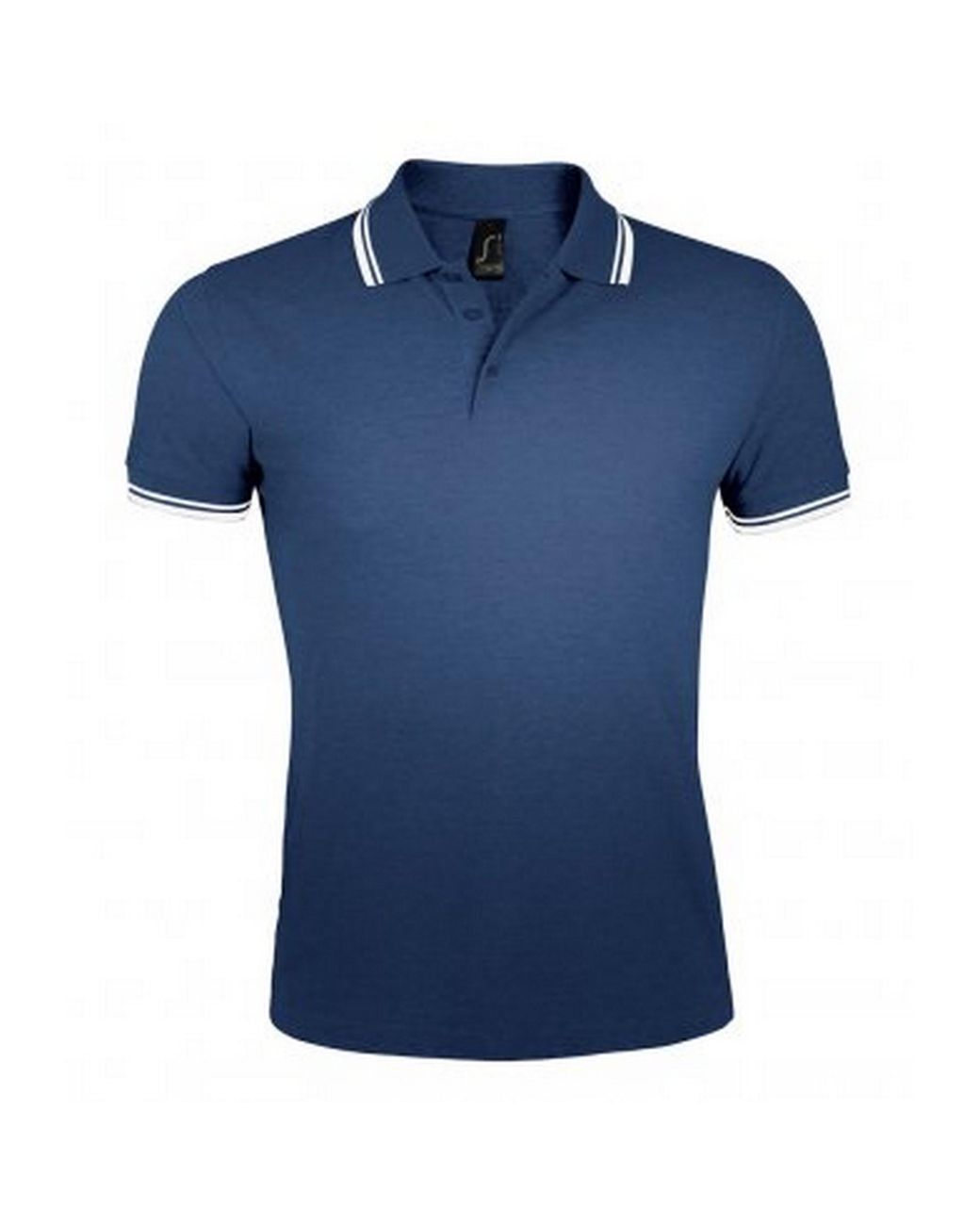 Sol's Blue Pasadena Tipped Short Sleeve Pique Polo Shirt (French/ for men