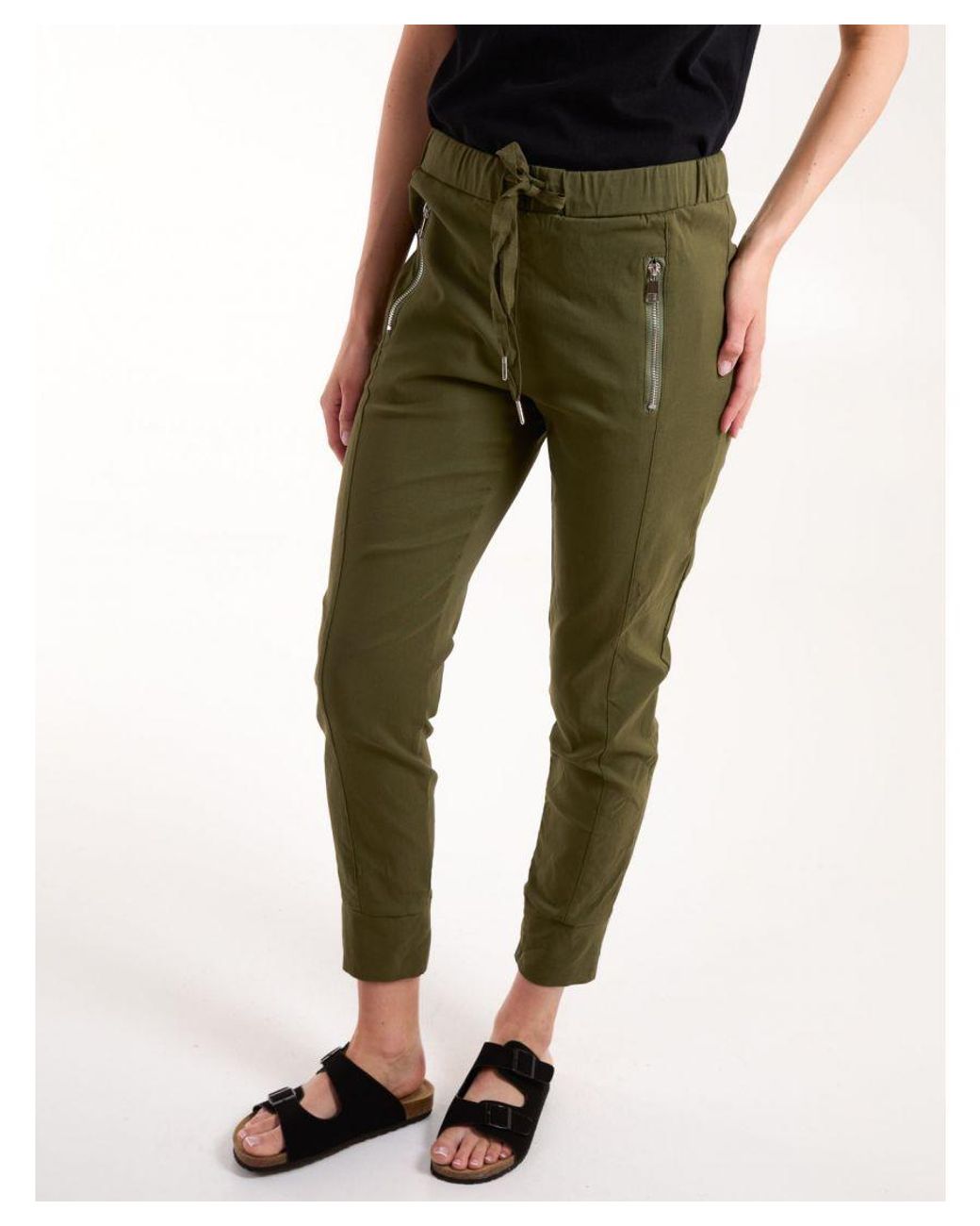 Blue Vanilla Green Zip Drawstring Trousers