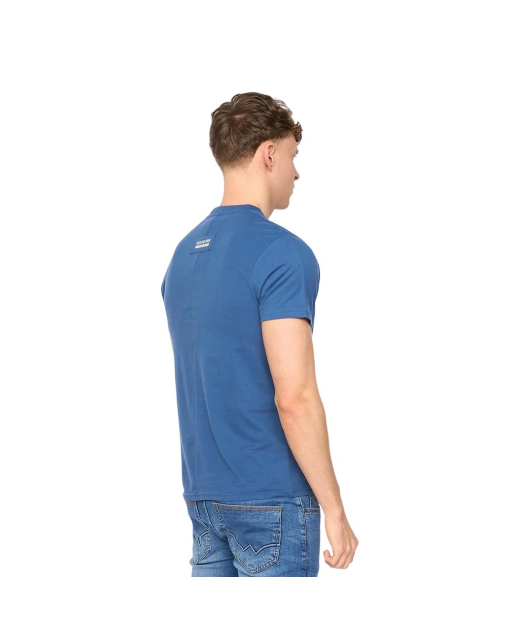 Duck and Cover Blue Stoneham Brushed Cotton T-Shirt for men