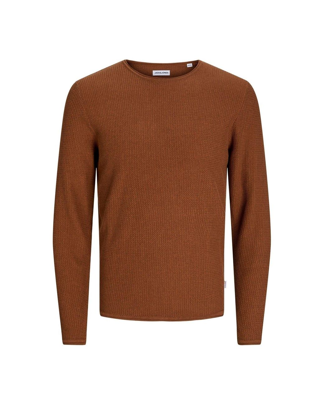 Jack & Jones Brown And Knit Crew Neck Regular Fit Sweater for men