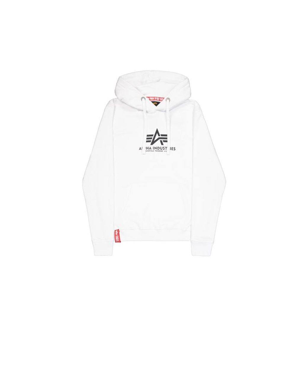 Alpha Industries New Basic Big Logo Hoodie in het White