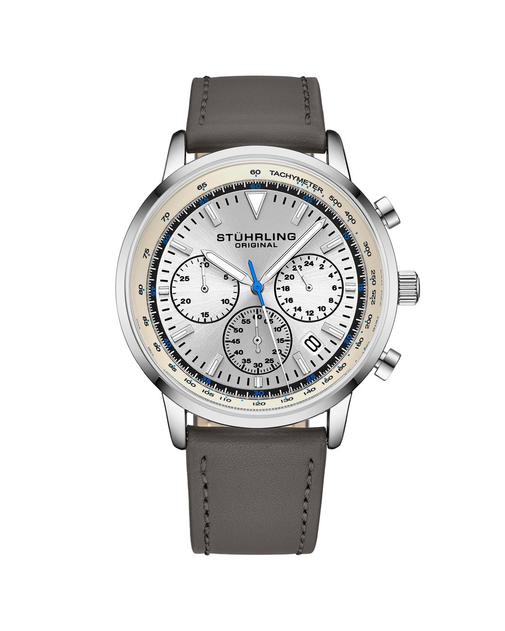 Stuhrling Gray Monaco Chronograph With Tachymeter Quartz 3986L 44Mm Watch for men